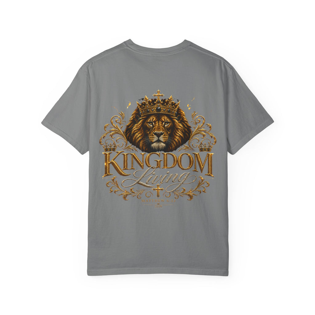 Kingdom Living Lion T-Shirt — Crowned Lion Christian Faith Tee