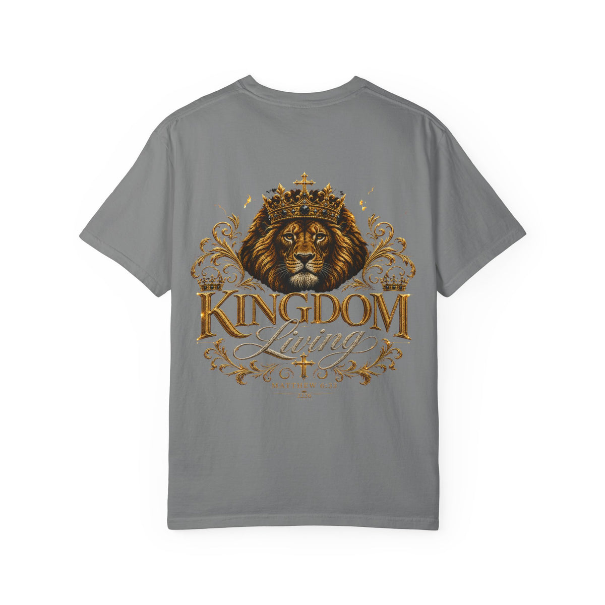 Kingdom Living Lion T-Shirt — Crowned Lion Christian Faith Tee