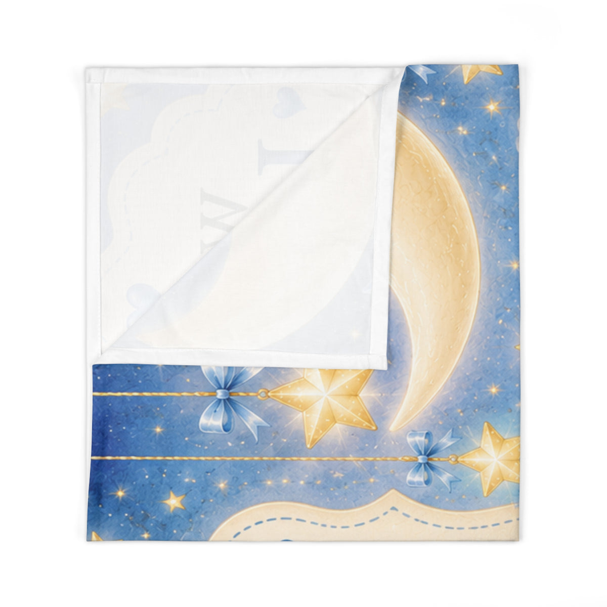 Baby Swaddle Blanket - "Welcome Home Baby Arrived, Something from Heaven" Moon & Twin Sleeping Lamb Design