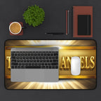 The Seven Angels Gold Logo Desk Mat — Spiritual Inspirational Mouse Pad