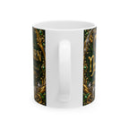 Capricorn Zodiac Ceramic Mug — Green & Gold Astrological Coffee Cup (11oz, 15oz)