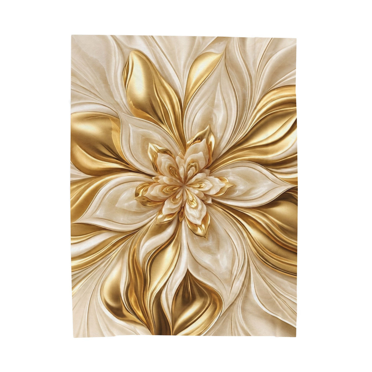 Golden Floral Velveteen Plush Blanket — Luxurious Soft Throw for Home, Gifts & Holidays