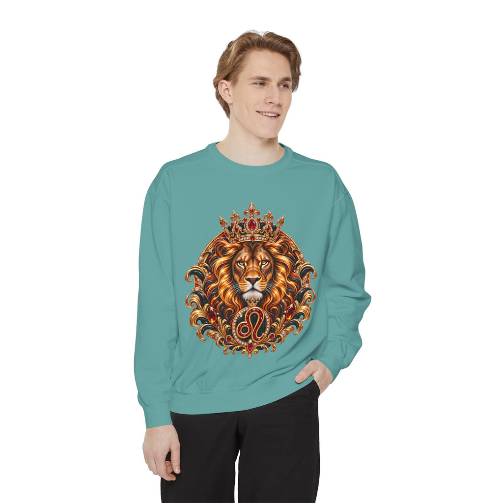 Leo Zodiac Lion Sweatshirt — Regal Astrology Graphic Crewneck