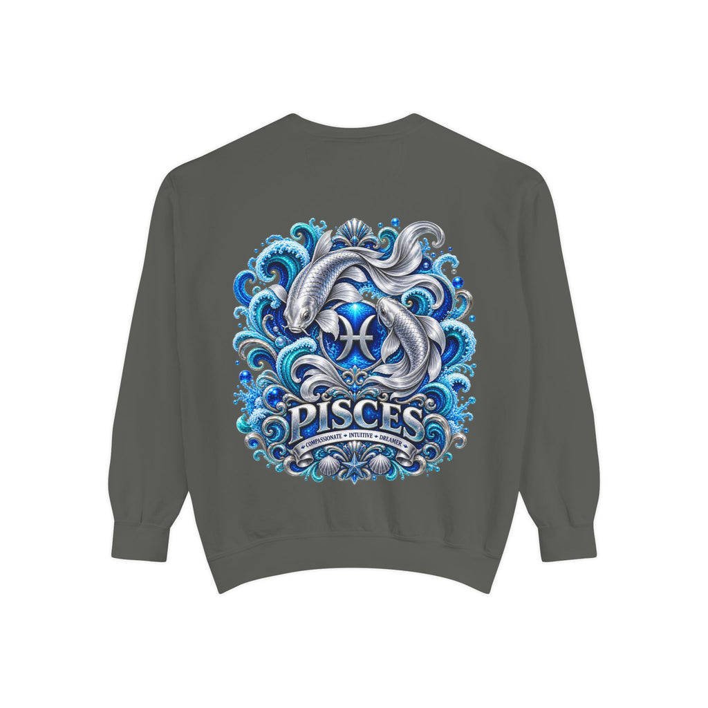 Pisces Zodiac Sweatshirt – Artistic Koi Fish Horoscope Pullover