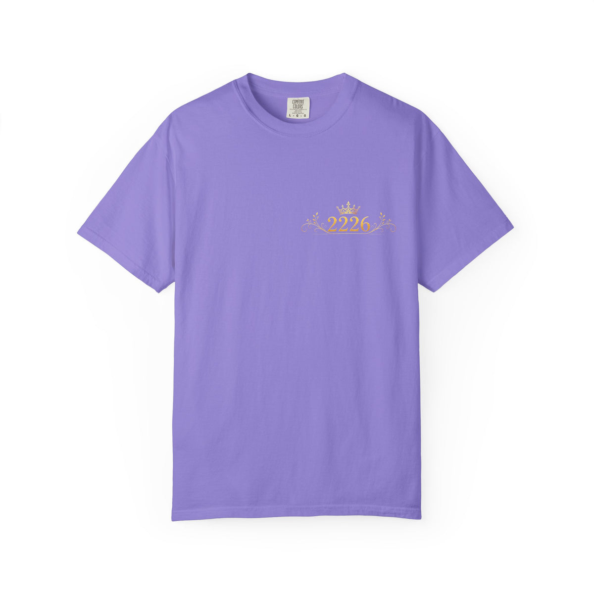 2226 Minimalist Chest Logo Tee — Subtle Gold Graphic T-Shirt