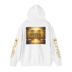 He Will Carry You Hoodie — Inspirational Christian Faith Pullover with Gold Scripture Design