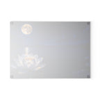 Moonlit Lotus Glass Cutting Board — Serene Nightscape Kitchen & Serving Platter