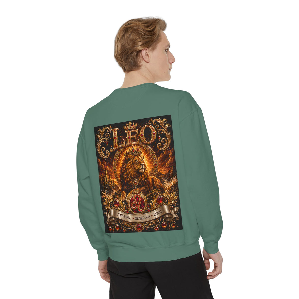 Leo Zodiac Lion Sweatshirt — Regal Astrology Graphic Crewneck