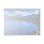 Scenic Mountain Lake Glass Cutting Board – Blue Nature Kitchen Décor