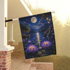 Moonlit Lotus Garden Flag — Decorative Outdoor Garden Banner