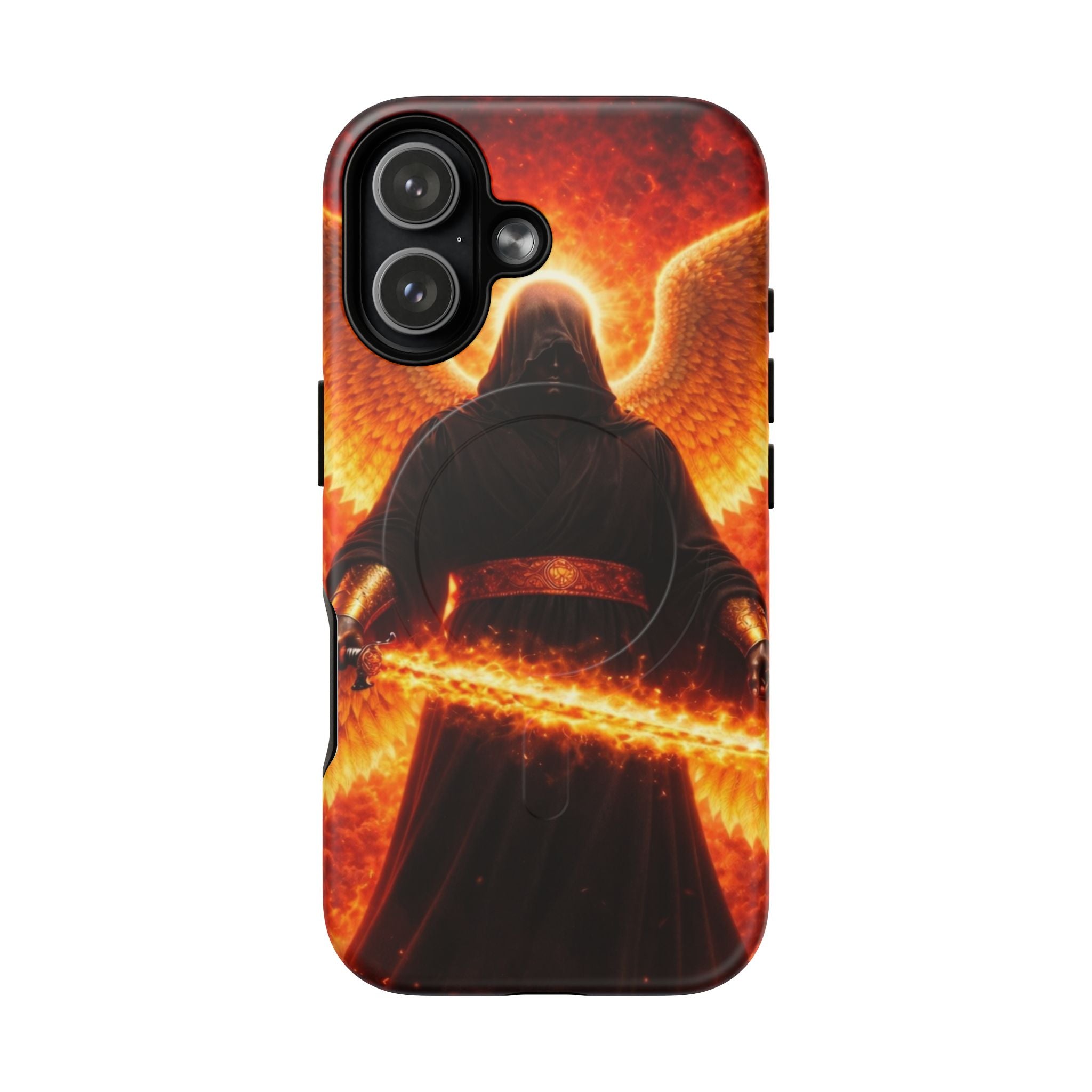 Flaming Angel Warrior Phone Case — Tough Magnetic Armor
