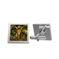 Capricorn Goat Zodiac Cufflinks — Gold Square Astrology Accessory