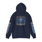 Cancer Zodiac Hoodie — Blue Crab Astrology Sweatshirt with Sleeve Art