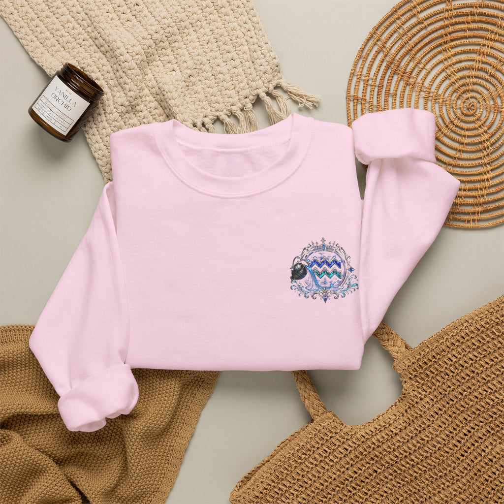 Aquarius Crewneck Sweatshirt — Zodiac Water-Bearer Astrology Pullover