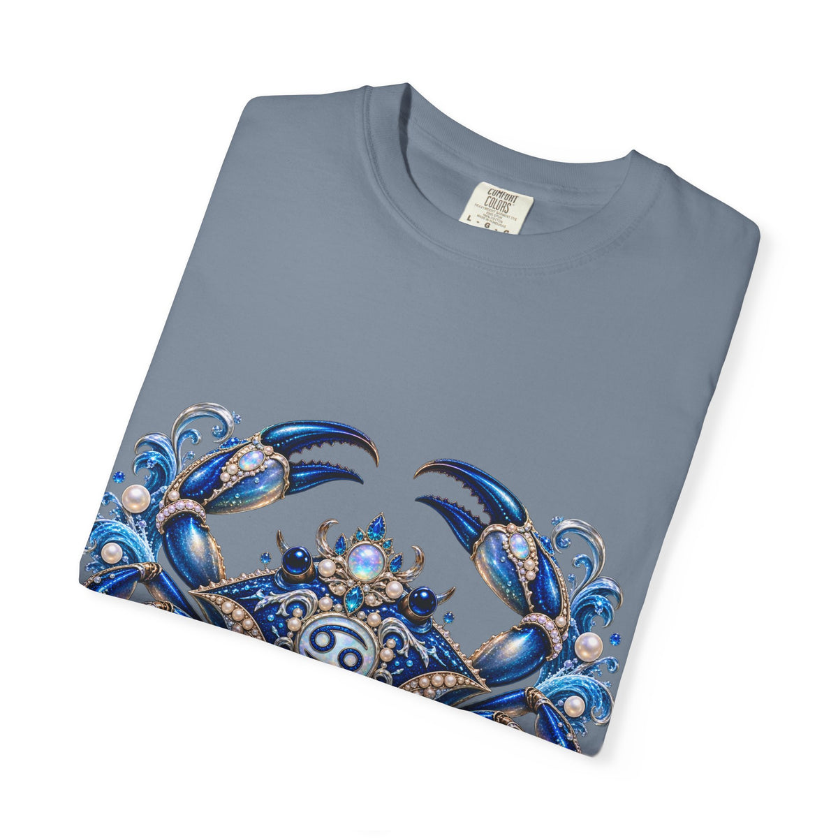 Cancer Zodiac T-Shirt — Blue Crab Astrology Tee (Intuitive, Loyal, Nurturing)