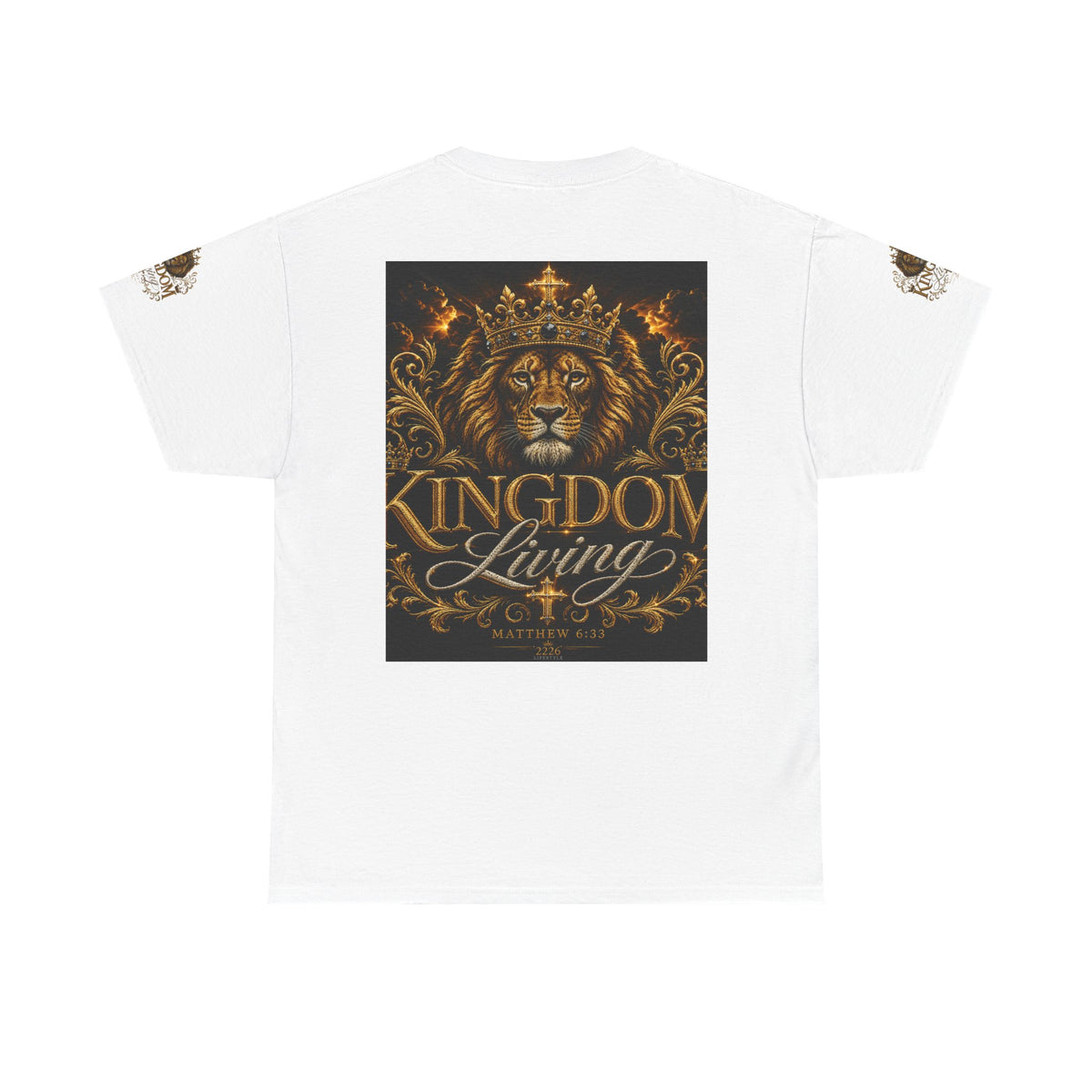 Kingdom Living Lion Graphic Tee — Regal Christian Faith T-Shirt