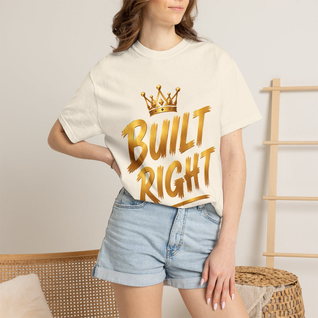 Built Right T-Shirt — Christian Faith Floral Cross Tee (She Is Built Different)