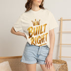 Built Right T-Shirt — Christian Faith Floral Cross Tee (She Is Built Different)