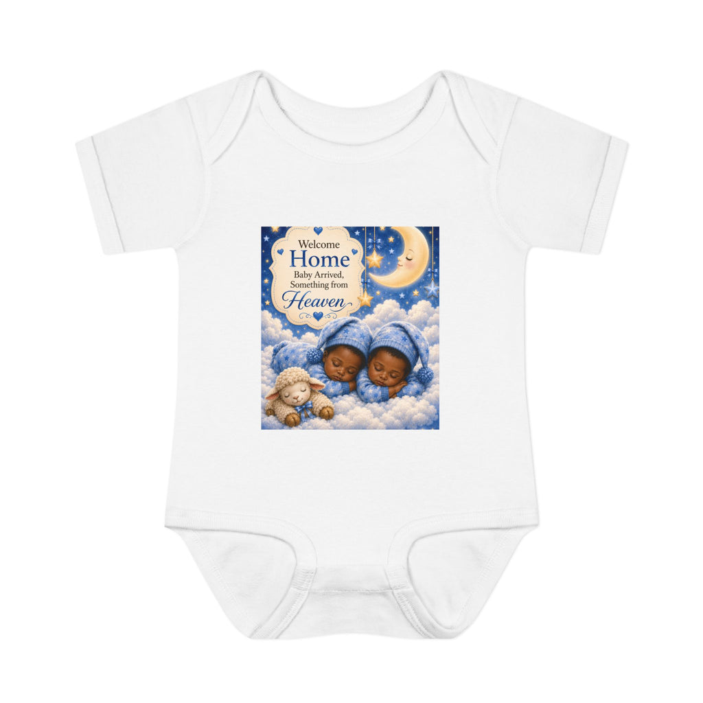 Infant Bodysuit - 'Welcome Home Baby' Sleepy Moon & Clouds Memorial Onesie