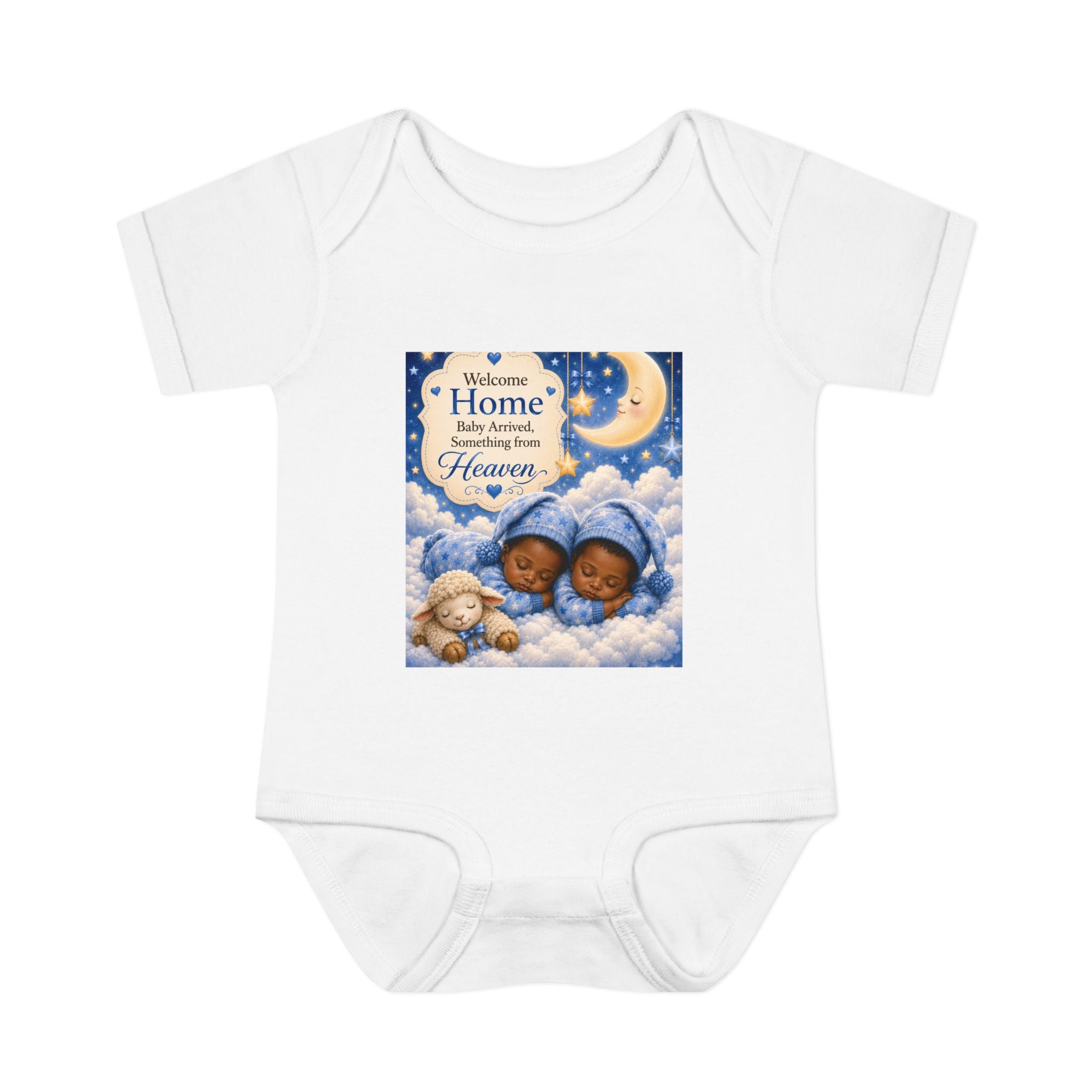 Infant Bodysuit - 'Welcome Home Baby' Sleepy Moon & Clouds Memorial Onesie