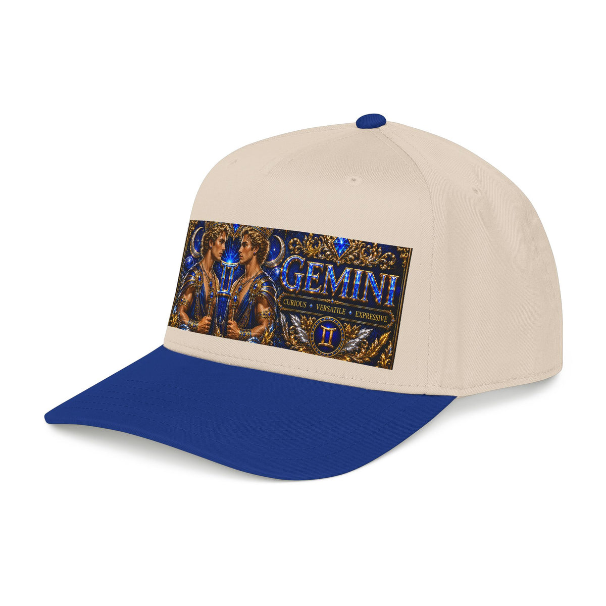 Gemini Zodiac Mid Profile Baseball Cap — Twin Constellation Astrology Design