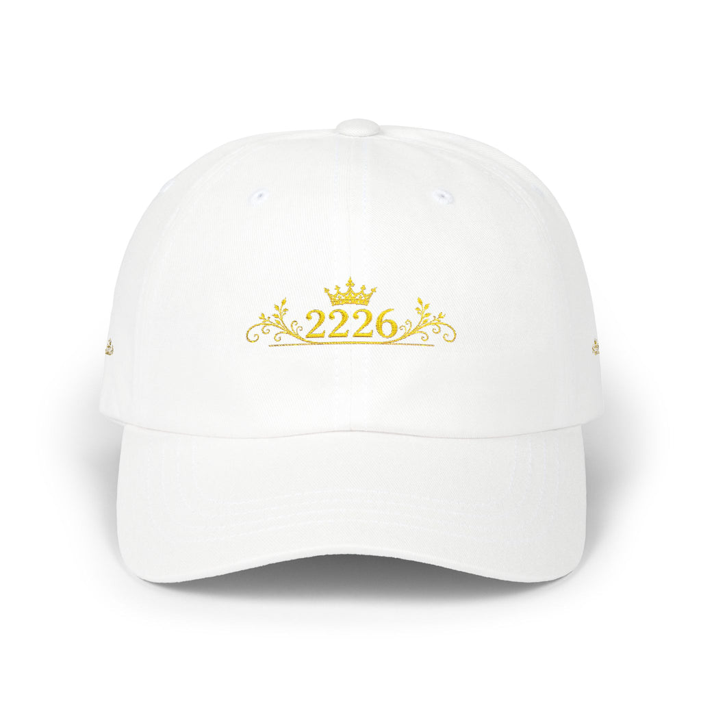 Embroidered Gold Crown '2226' Classic Dad Cap