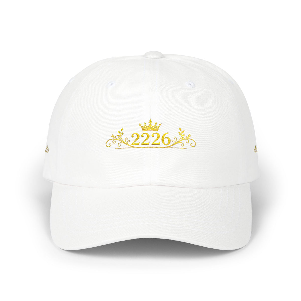 Embroidered Gold Crown '2226' Classic Dad Cap