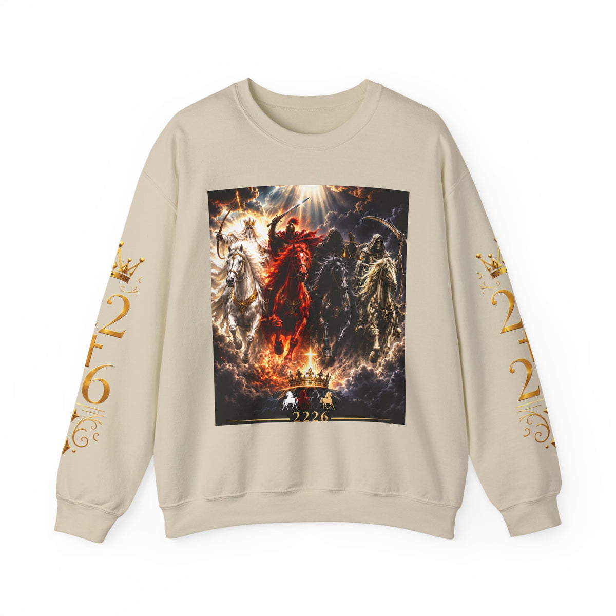 Revelation 6 Four Horsemen Sweatshirt — 2226 Apocalyptic Graphic Crewneck