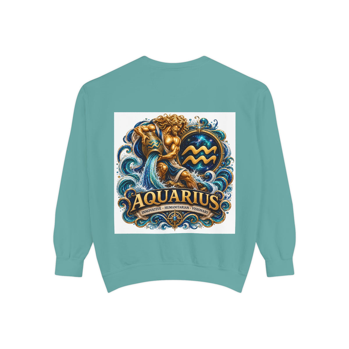 Aquarius Zodiac Sweatshirt — Water Bearer Astrology Graphic Crewneck