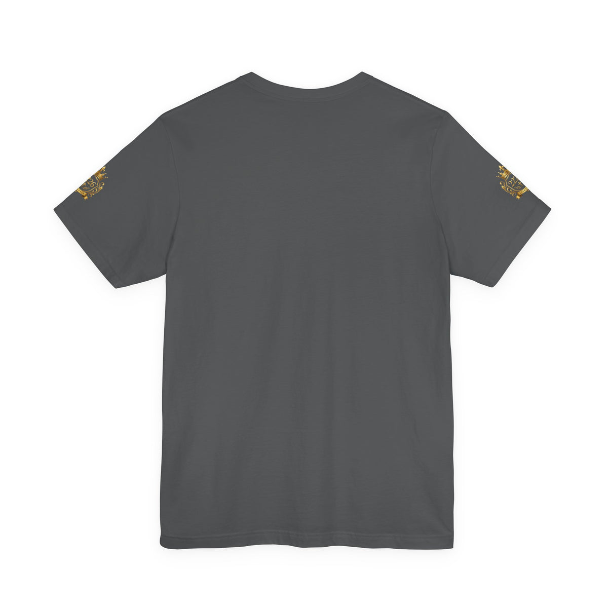 White Crown Logo Tee — Small Gold Crown Chest & Sleeve Graphic
