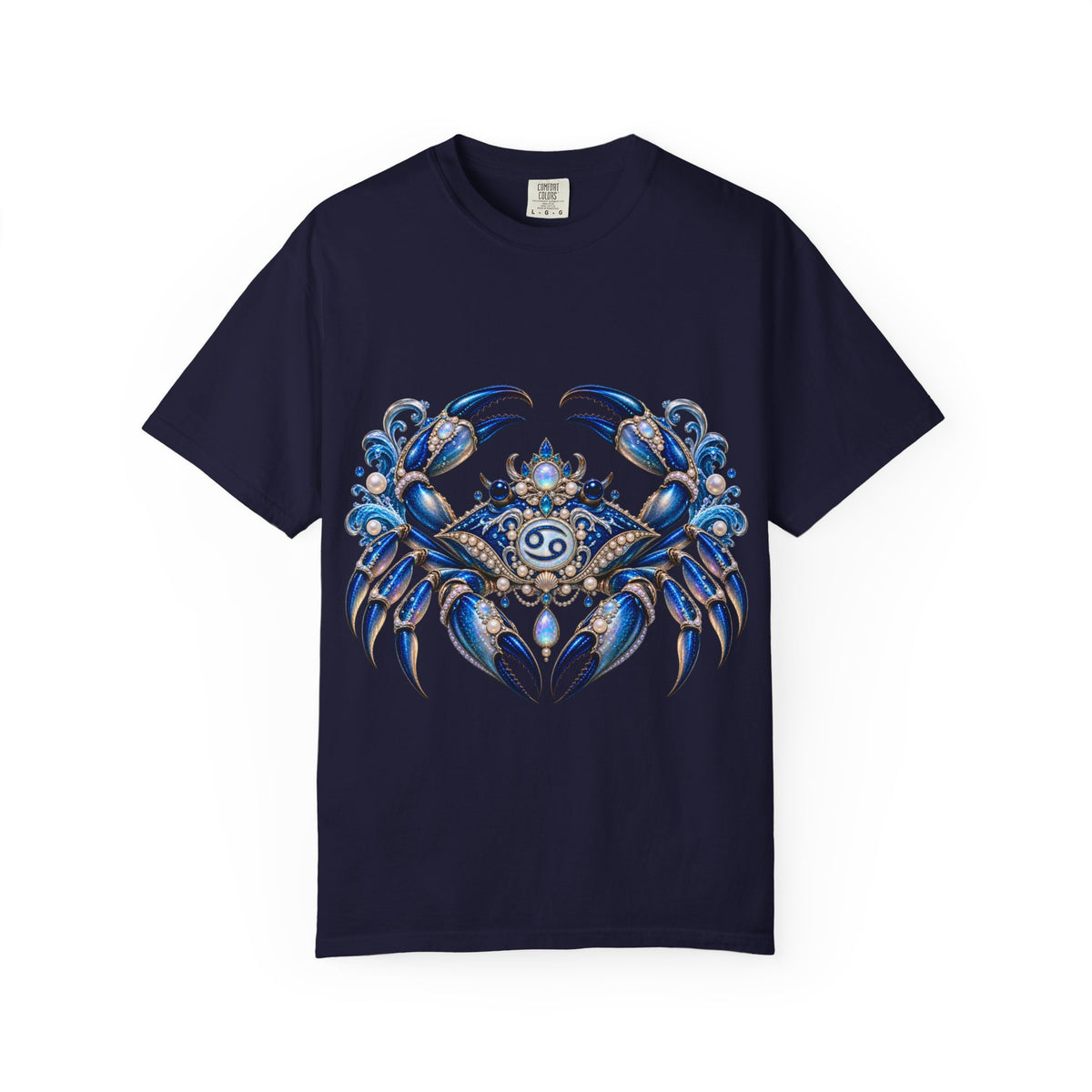 Cancer Zodiac T-Shirt — Blue Crab Astrology Tee (Intuitive, Loyal, Nurturing)
