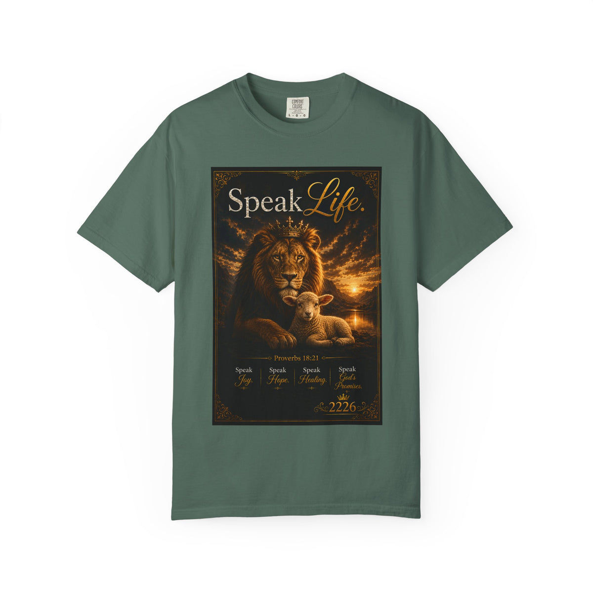Kingdom Living Lion T-Shirt — "Speak Life" Christian Faith Graphic Tee