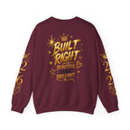 Built Right Crewneck Sweatshirt — "Built Right: Beautiful, Brave, Brilliant" Gold Graphic