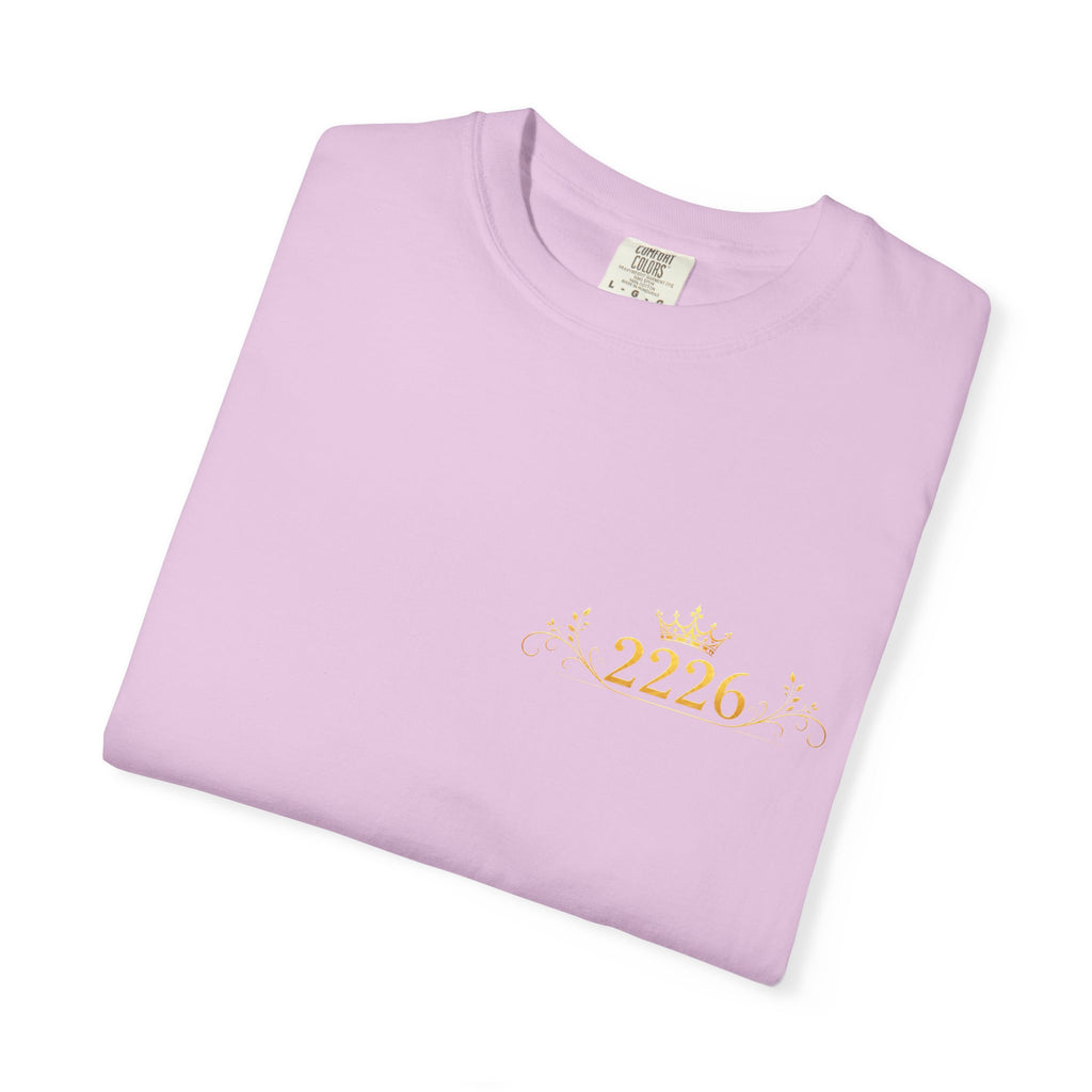 2226 Minimalist Chest Logo Tee — Subtle Gold Graphic T-Shirt