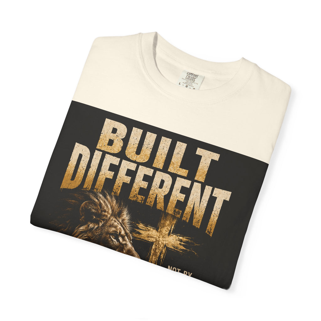 Built Different Lion Faith T-Shirt — Christian Inspirational Tee