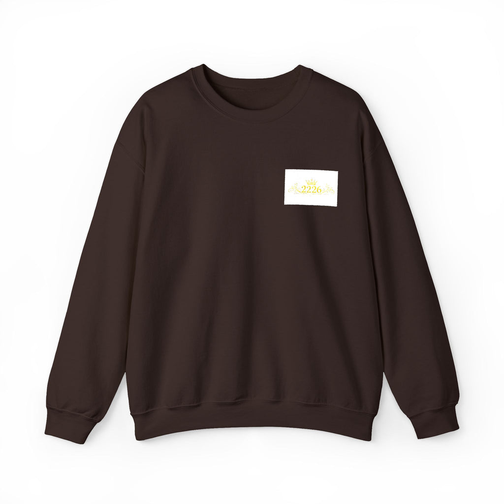 Crewneck Sweatshirt — Tiny Golden Crest Chest Patch