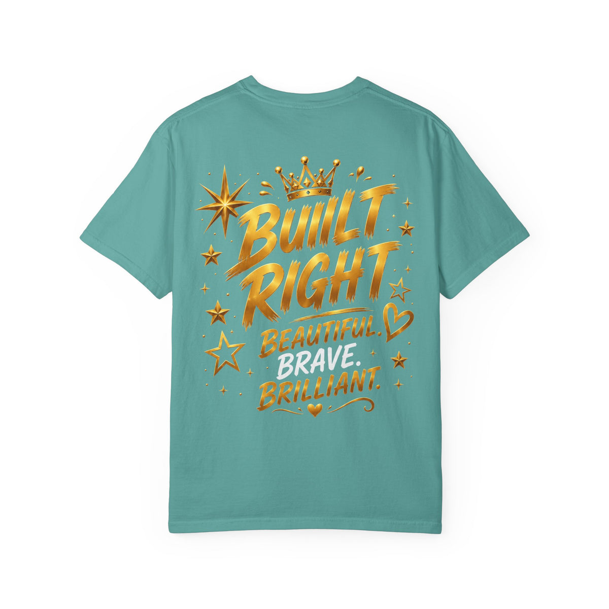 Built Different Christian Lion T-Shirt — "Built Right, Beautiful, Brilliant" Inspirational Faith Tee