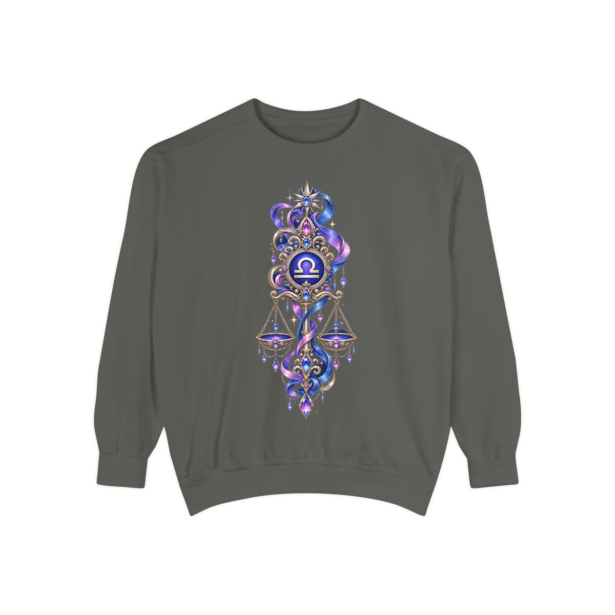 Libra Zodiac Sweatshirt — Scales Astrology Graphic Crewneck