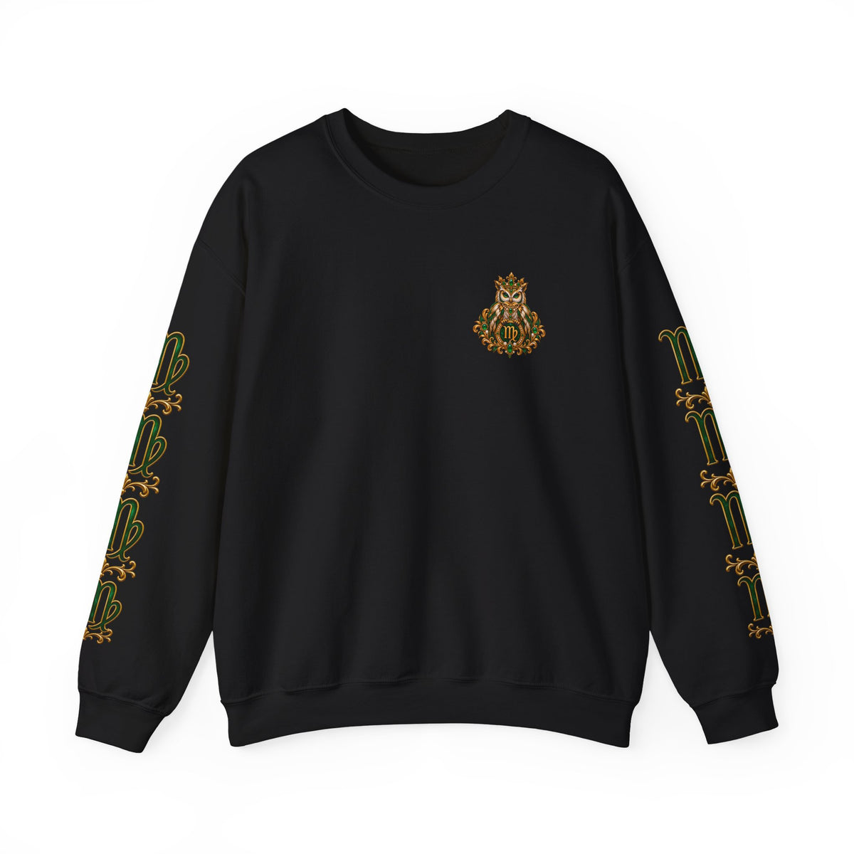 Virgo Zodiac Crewneck Sweatshirt — Owl Virgo Astrology Pullover