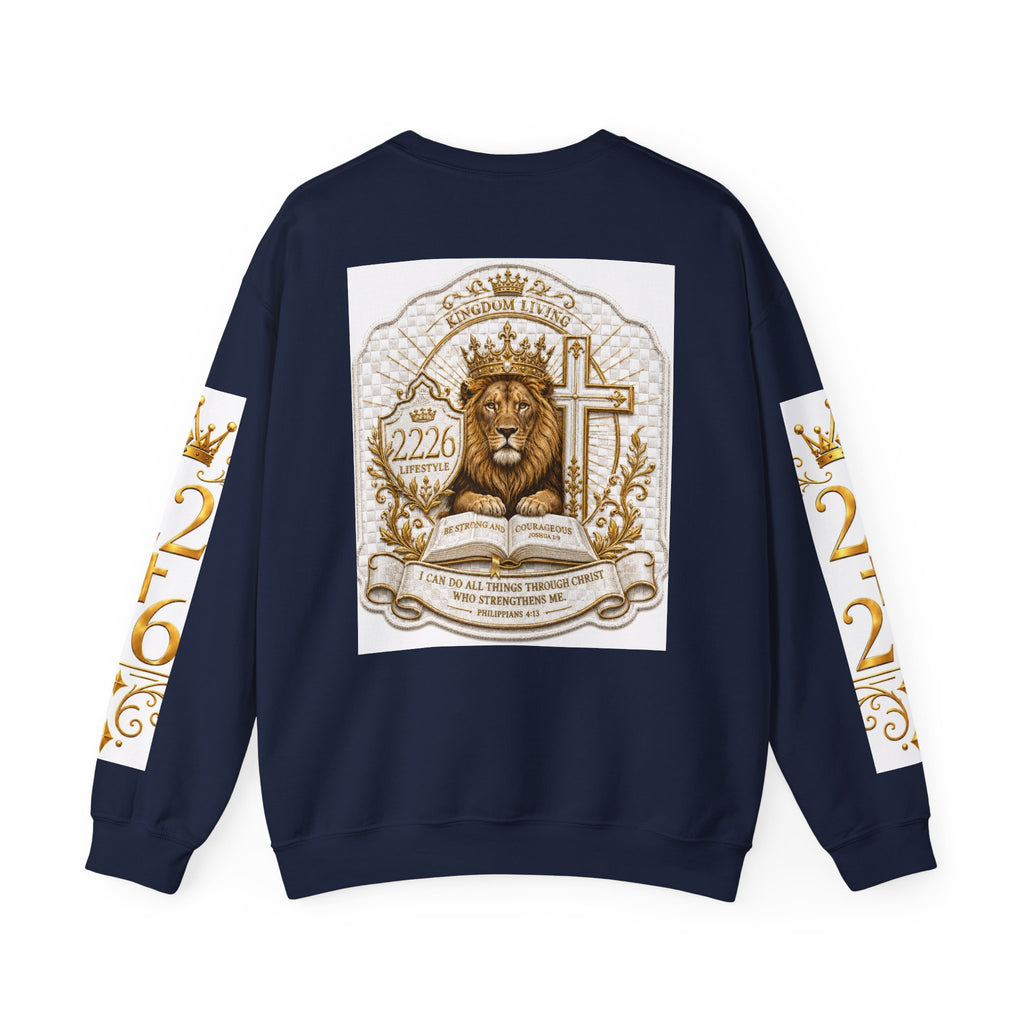 Lion Crest Crewneck Sweatshirt — 2:26 Bible Verse Christian Graphic