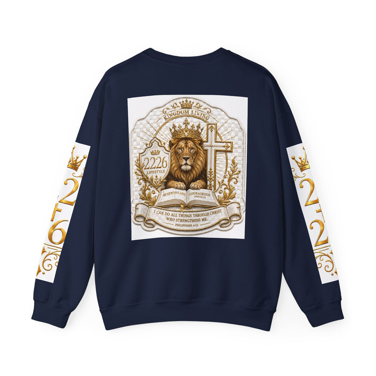 Lion Crest Crewneck Sweatshirt — 2:26 Bible Verse Christian Graphic