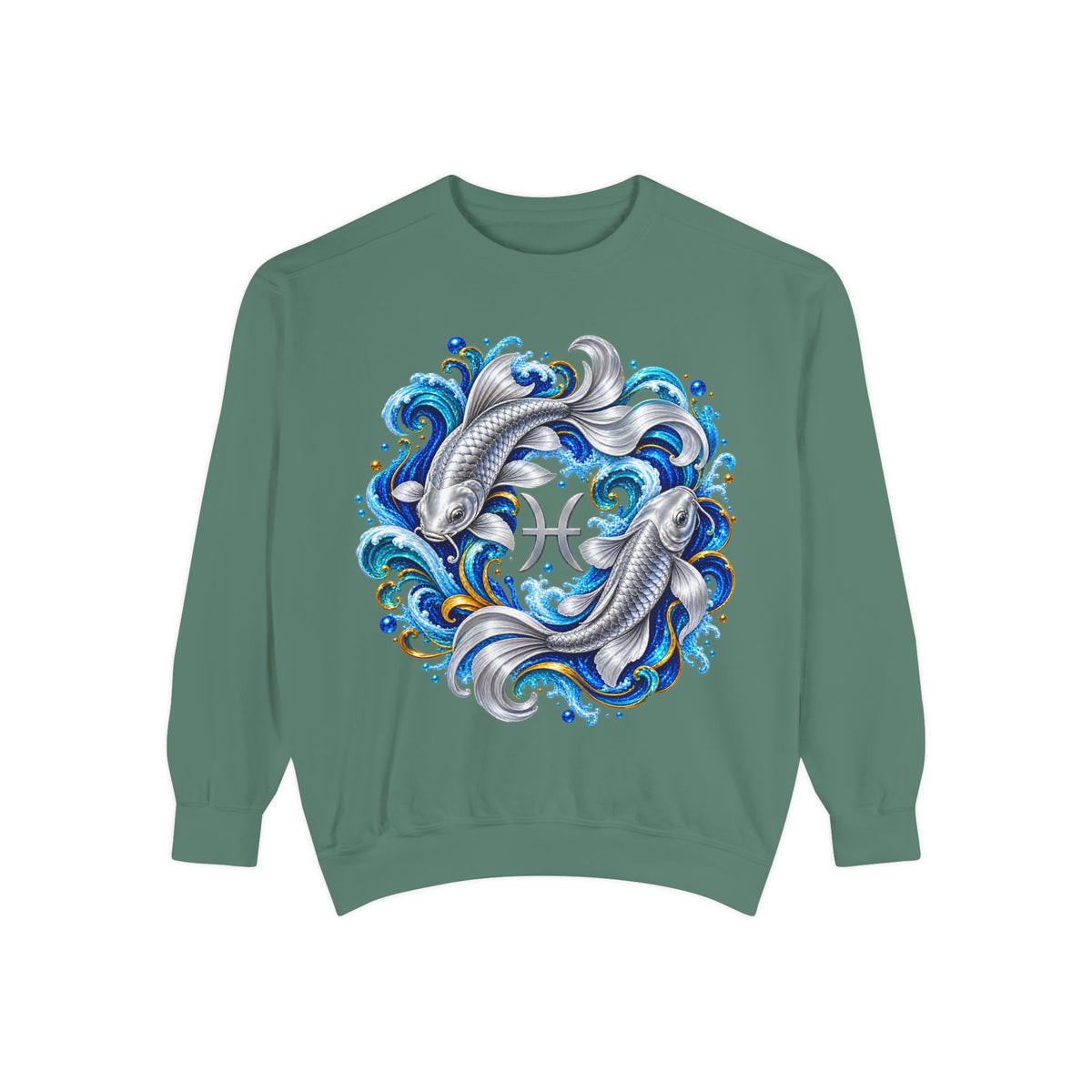Pisces Zodiac Sweatshirt – Artistic Koi Fish Horoscope Pullover