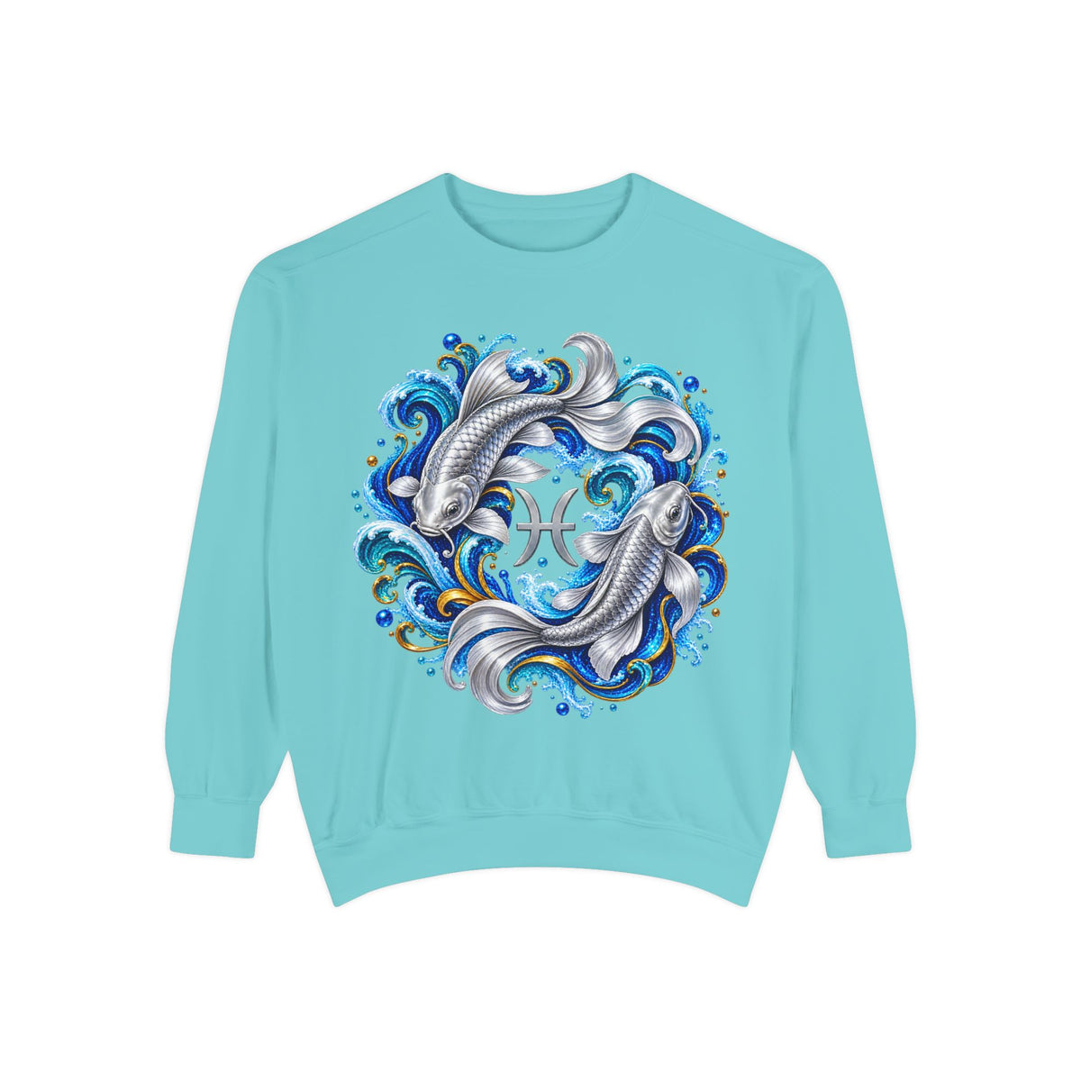 Pisces Zodiac Sweatshirt – Artistic Koi Fish Horoscope Pullover