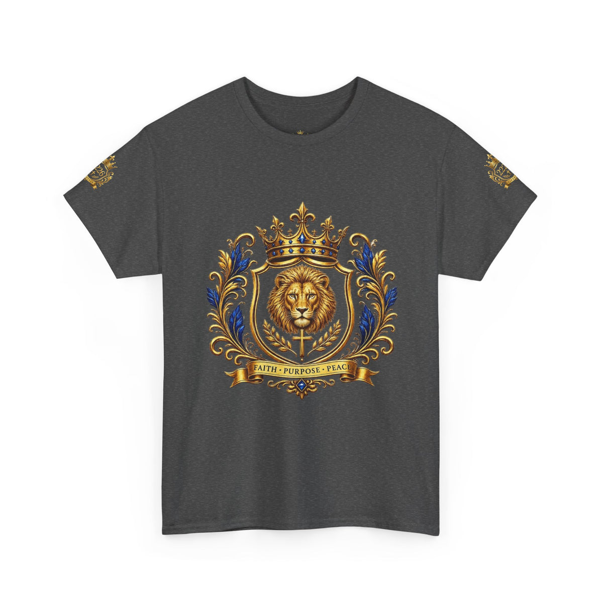 Kingdom Living Lion Tee — Regal Crowned Lion Graphic T-Shirt (Matthew 6:33)