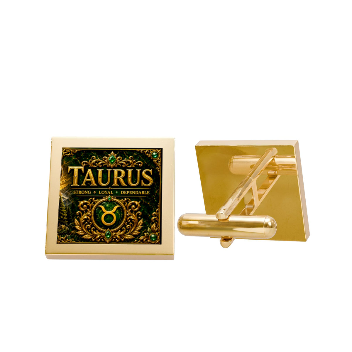Taurus Zodiac Cufflinks — Gold Astrological Sign Accessory