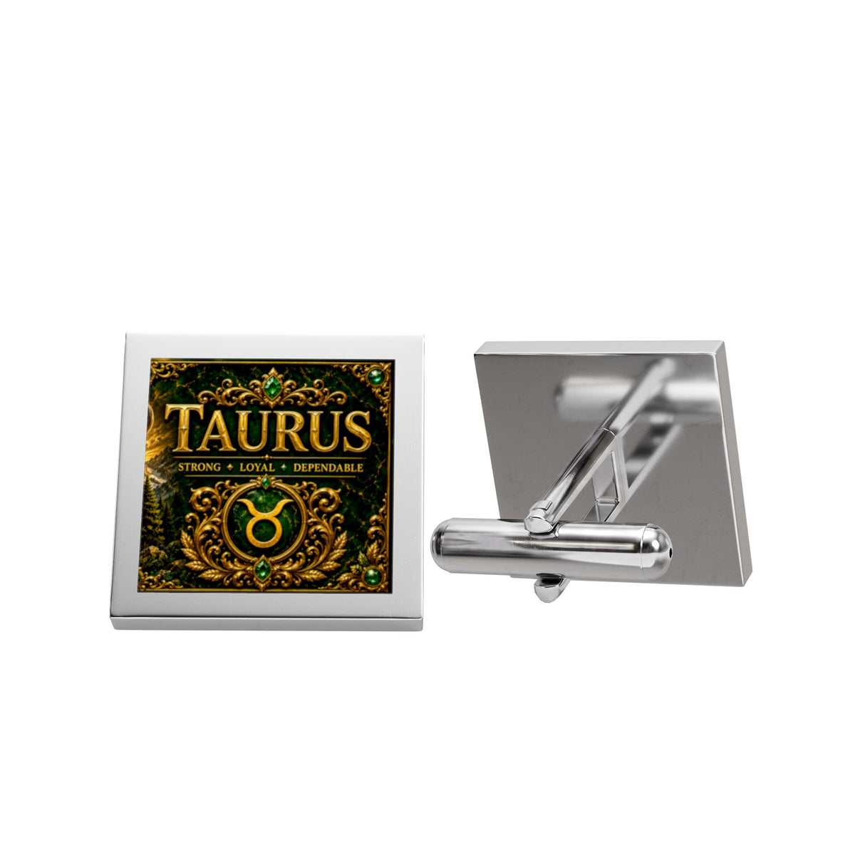 Taurus Zodiac Cufflinks — Gold Astrological Sign Accessory