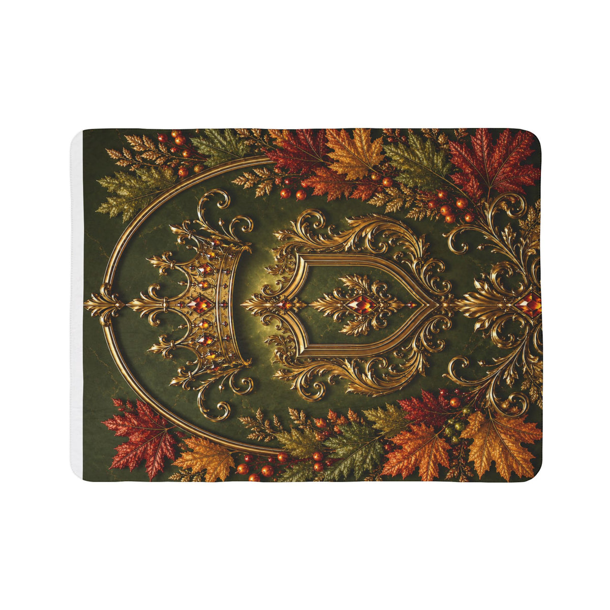 Regal Autumn Crest Sherpa Blanket