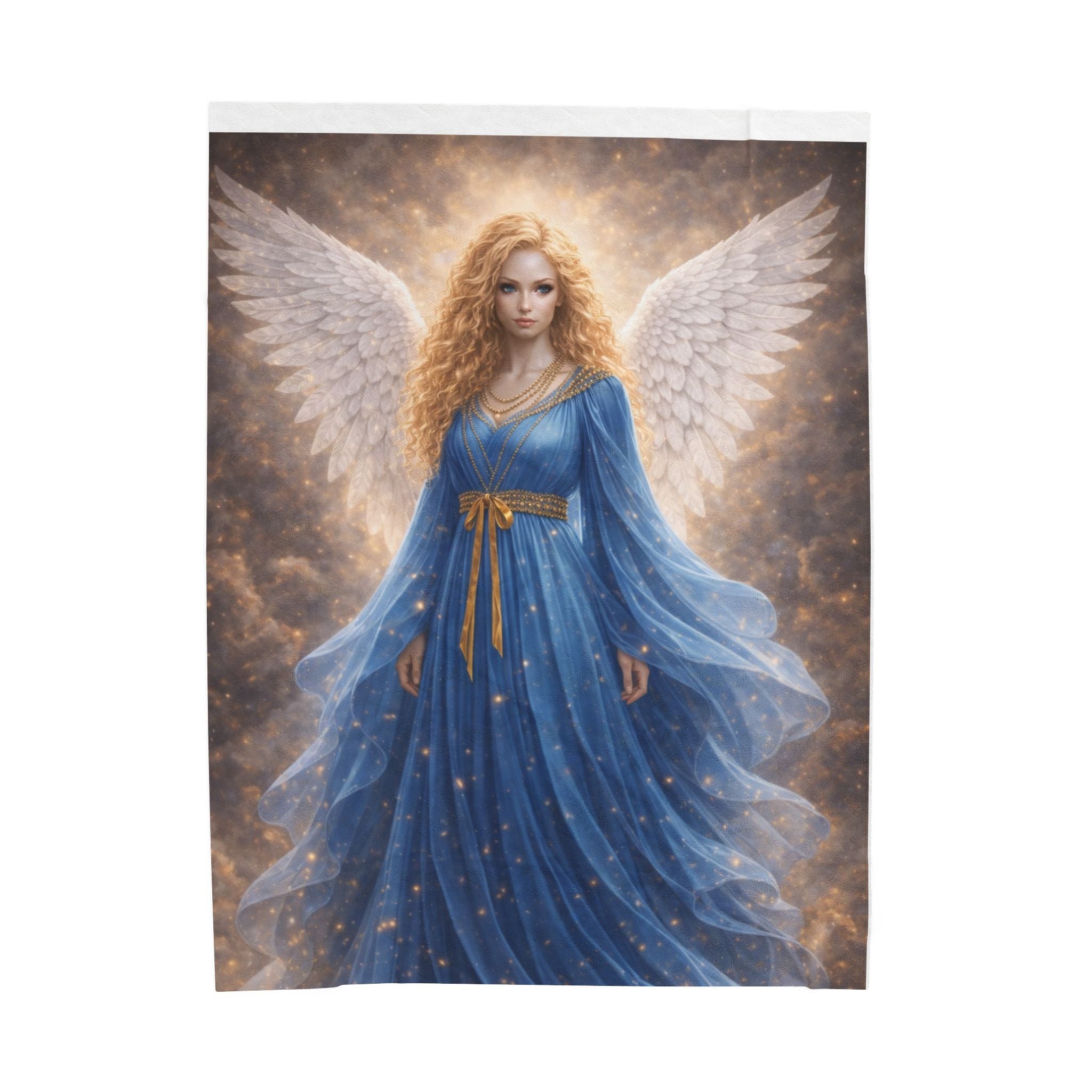 Angel Wings Velveteen Plush Blanket — Blue Guardian Angel Throw
