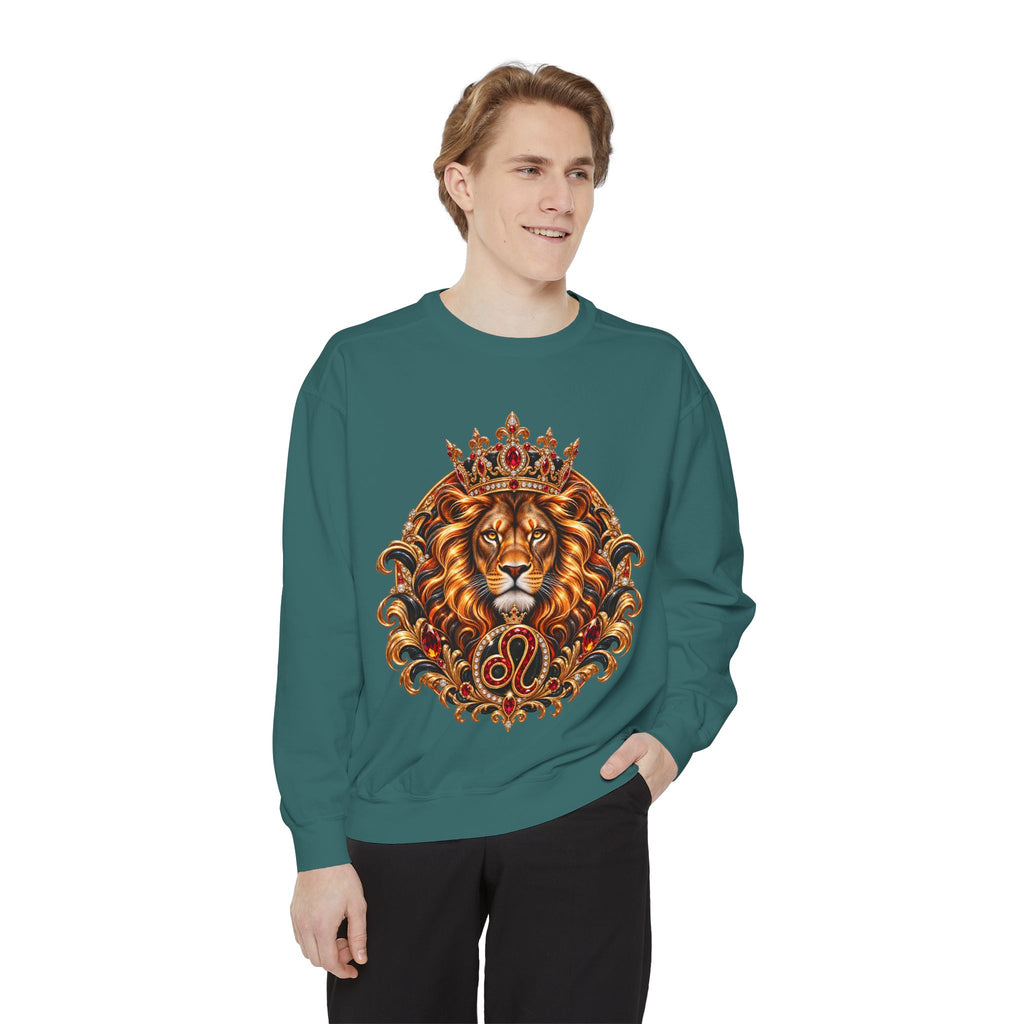 Leo Zodiac Lion Sweatshirt — Regal Astrology Graphic Crewneck