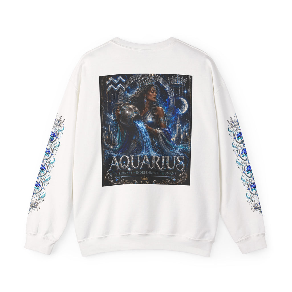 Aquarius Crewneck Sweatshirt — Zodiac Water-Bearer Astrology Pullover